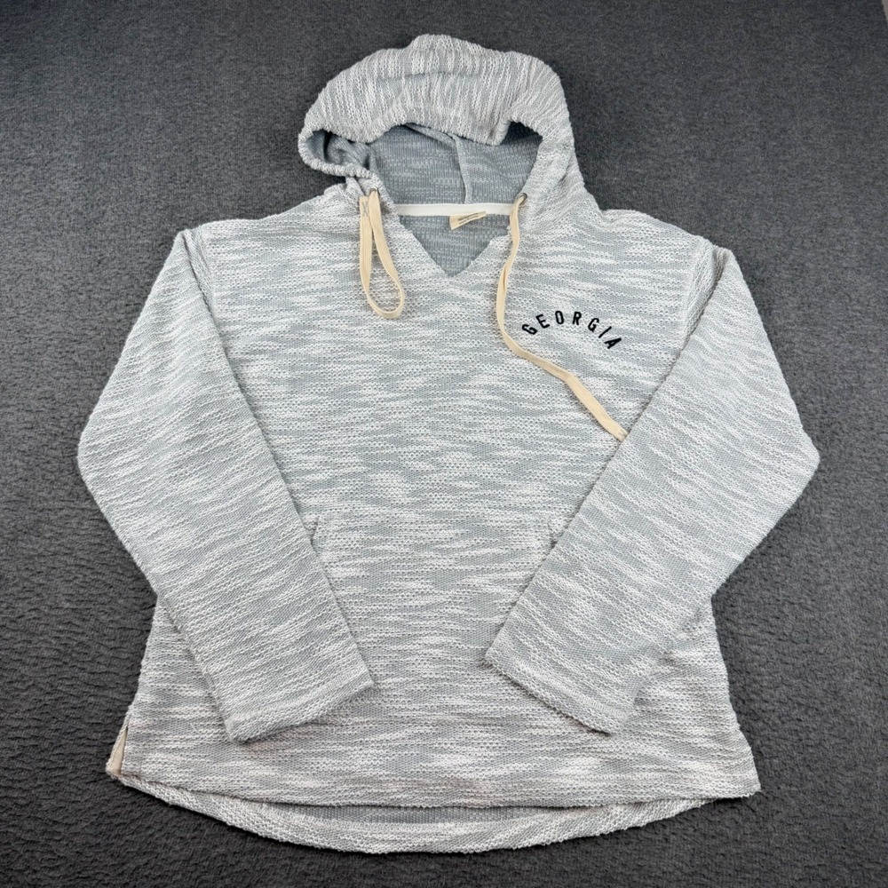 Magu Distributors Hoodie Women's XL Gray Georgia Knit Pullover V-Neck Space Dye